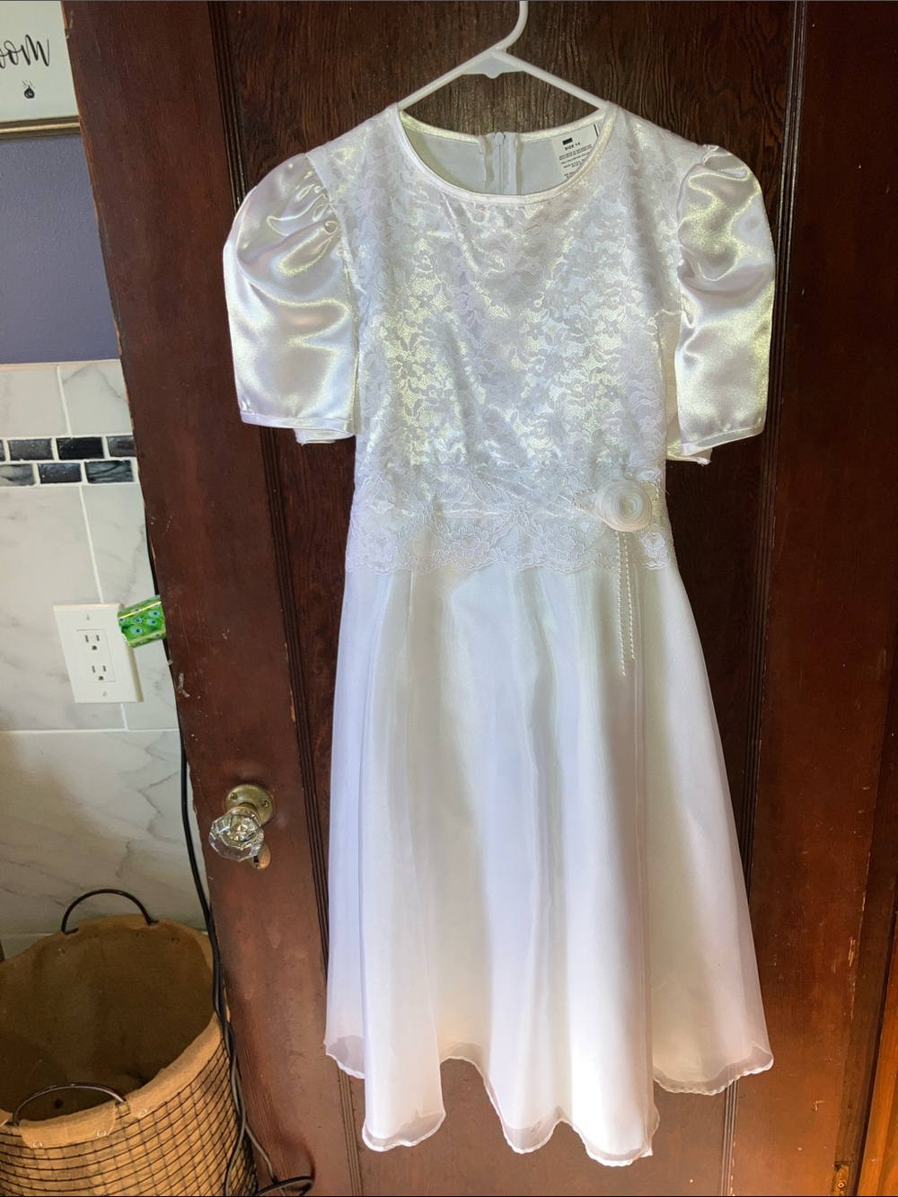 JCPENNEY FIRST HOLY COMMUNION WHITE DRESS W VEIL